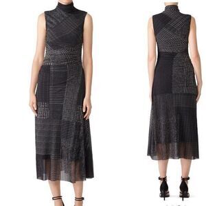 Fuzzi weave printed high neck sleeveless dress